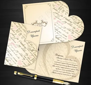 明信片贺卡卡片信封封面模板