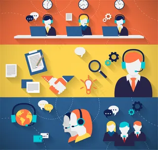 3款咨询服务banner矢量图