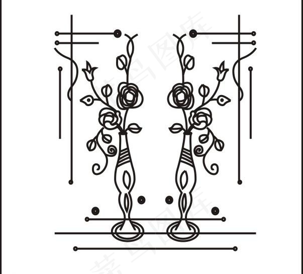 雕刻花 白描 花边底纹图片cdr矢量模版下载