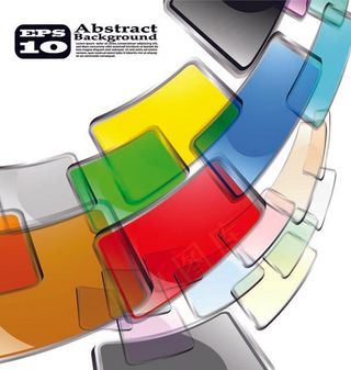 矢量抽象彩水晶背景设计