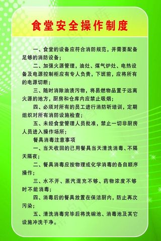 食堂安全操作制度图片