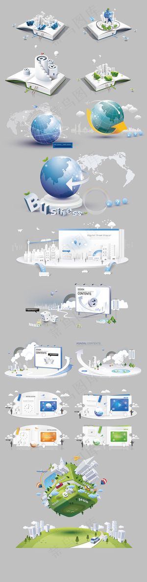 时尚矢量商务城市商务背景素材