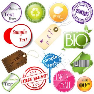 彩色贴纸设计矢量素材