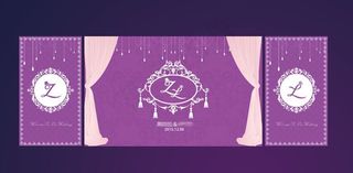 婚礼紫色主题背景墙