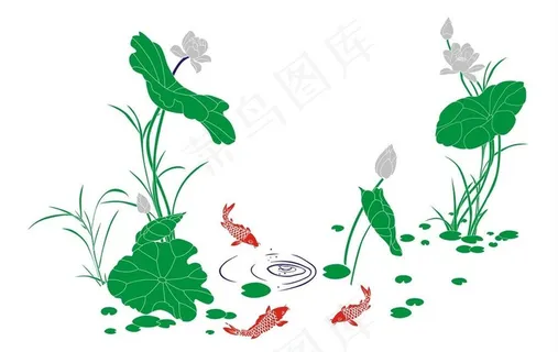 荷花鲤鱼图 cdr图片 荷花鲤鱼图 cdr图片