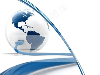 白色简约地球PPT模板