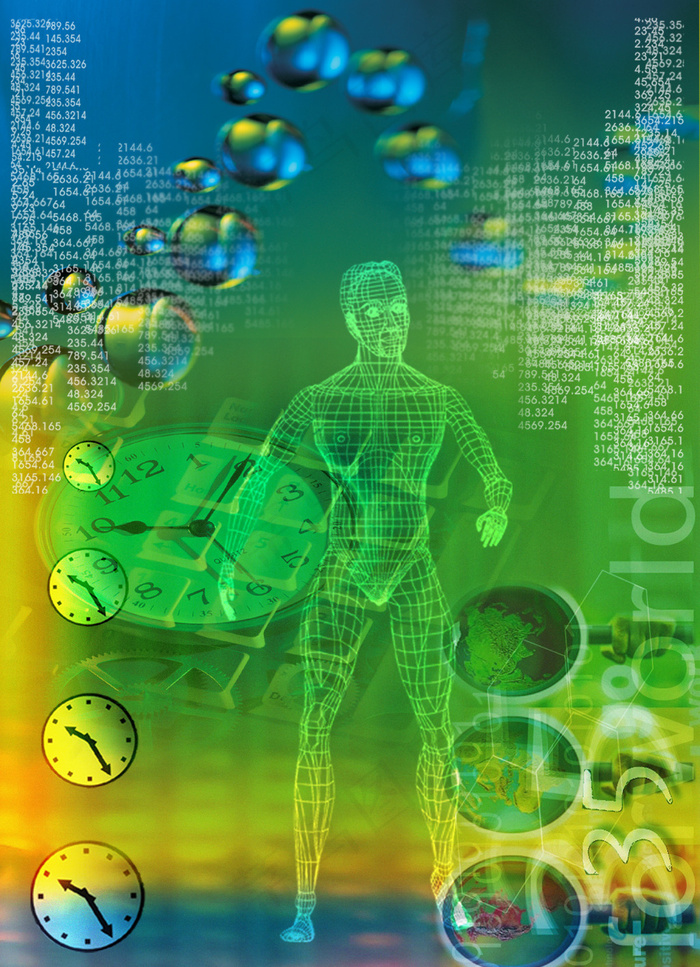 现代科技虚拟人物海报背景psd模版下载