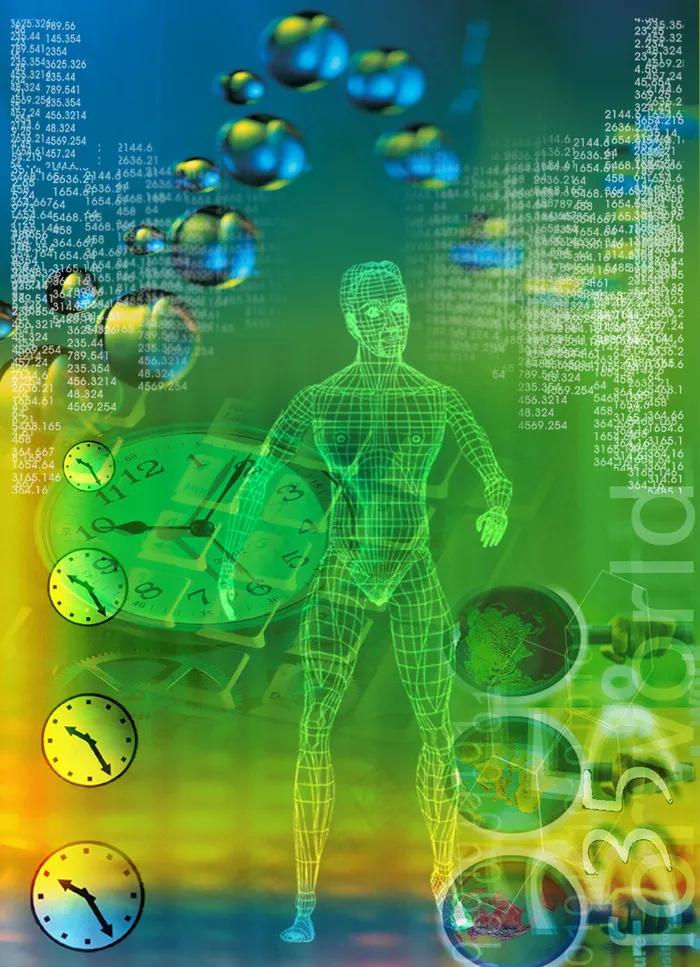 现代科技虚拟人物海报背景psd模版下载