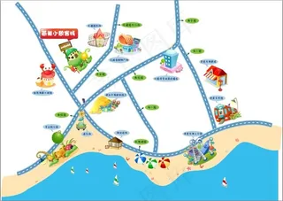 卡通路线地图