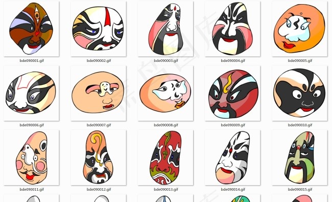 明代艺术脸谱二十一张