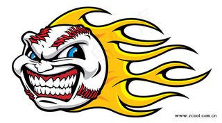 邪恶的火焰棒球矢量素材