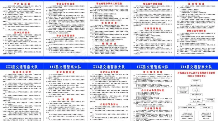 交警大队制度牌图片cdr矢量模版下载