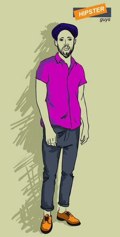 手绘人物图片eps,ai矢量模版下载