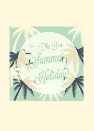 热带雨林元素扁平插画