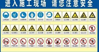 施工安全标志矢量素材
