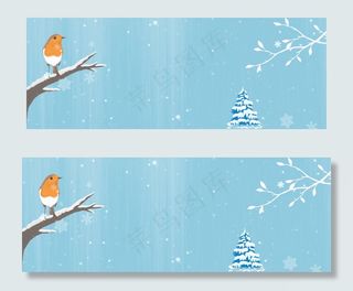 冬季雪花雪景海报背景图