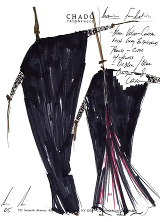 黑色扫把裙设计图