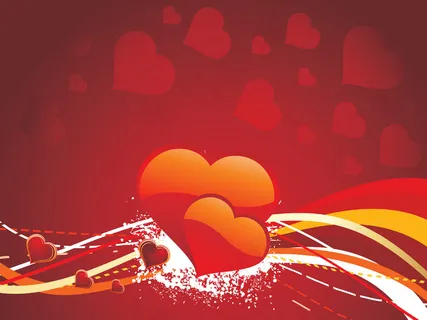 romntic条纹背景与肮脏的心