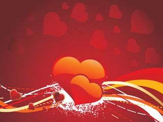 romntic条纹背景与肮脏的心