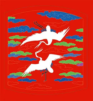 中国古代吉祥白鹤图矢量素材