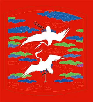 中国古代吉祥白鹤图矢量素材