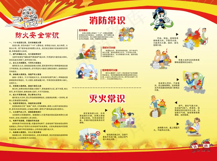 防火三折页反面(3437X2551(DPI:300))psd模版下载