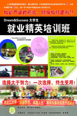 招聘就业培训班PSD素材模板海报