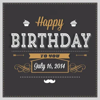 灰色生日快乐海报矢量素材.