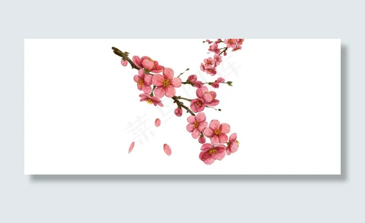 桃花元素psd模版下载