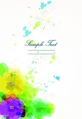 水彩花朵矢量背景