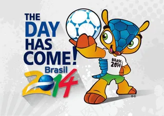 巴西世界杯倒计时宣传海报吉祥物设计...