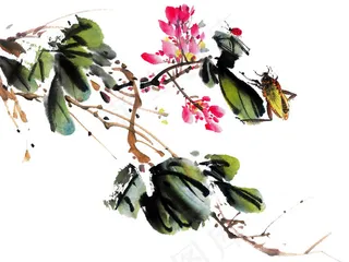 水墨中国风景画模板