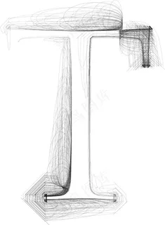 手绘插画矢量字体的字母T 手绘插画矢量字体的字母T