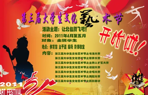 大学生文化艺术节宣传展板 大学生文化艺术节宣传展板