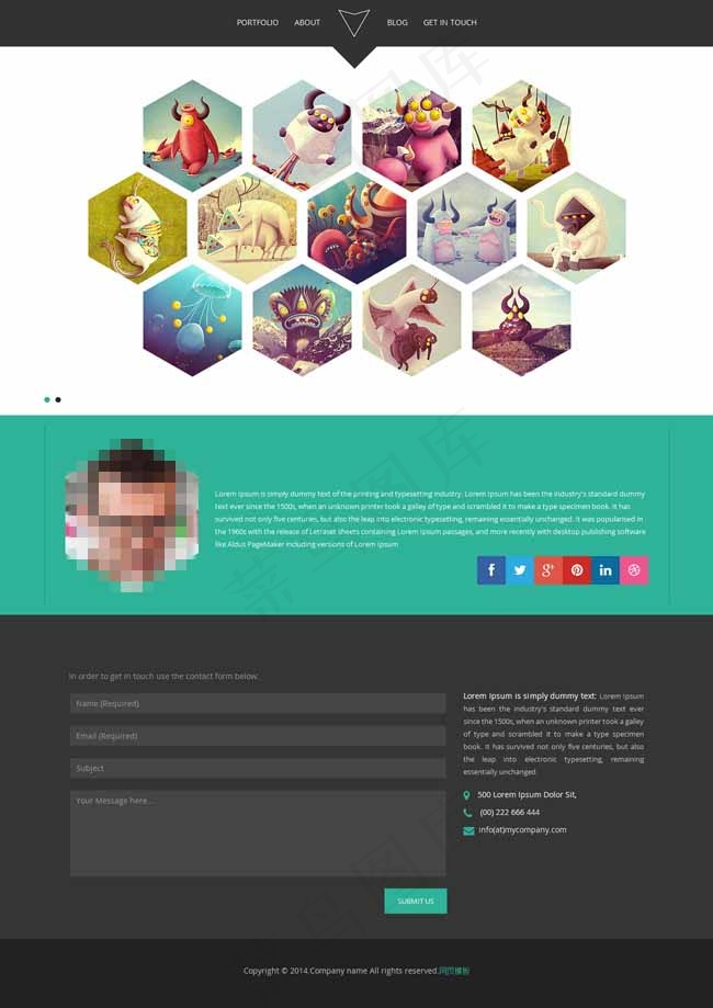卡通清爽HTML5网站模板