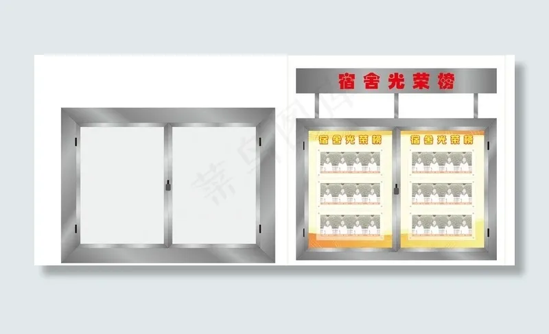 不锈钢橱窗图片ai矢量模版下载