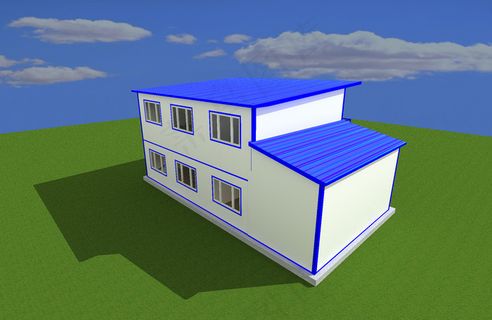 老式彩钢房二楼效果图图片