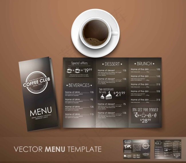 咖啡厅价格目录