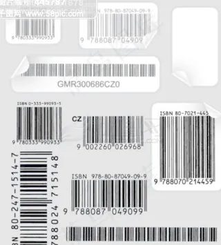 条形码和卡片裁切线矢量1