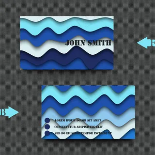 波纹背景名片矢量素材