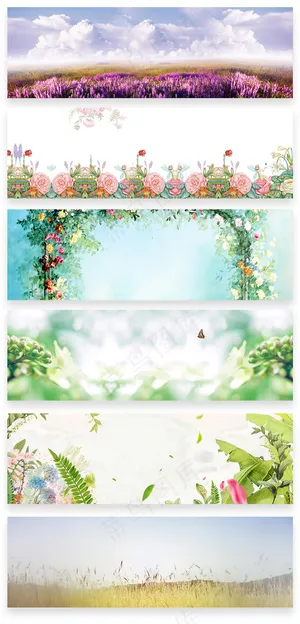 梦幻花园唯美天猫淘宝海报背景素材