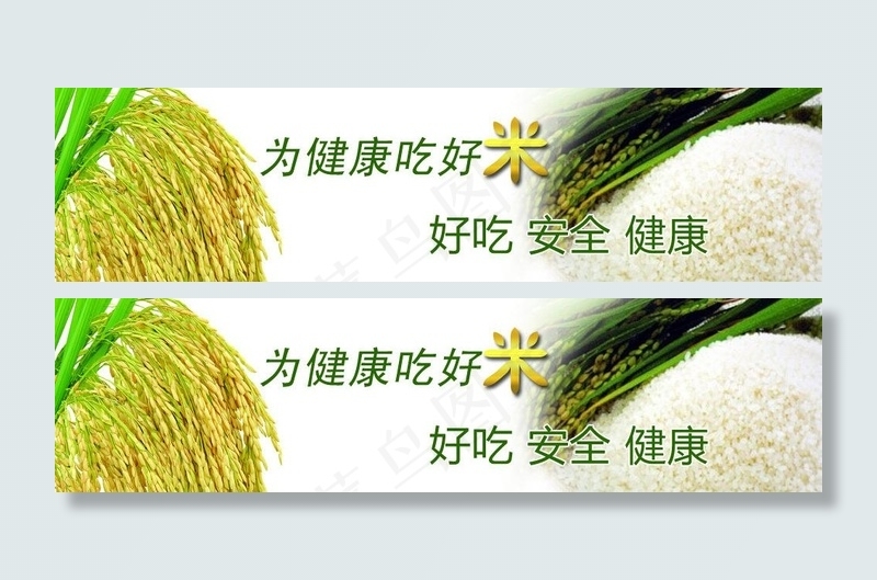 米 banner 水稻图片psd模版下载
