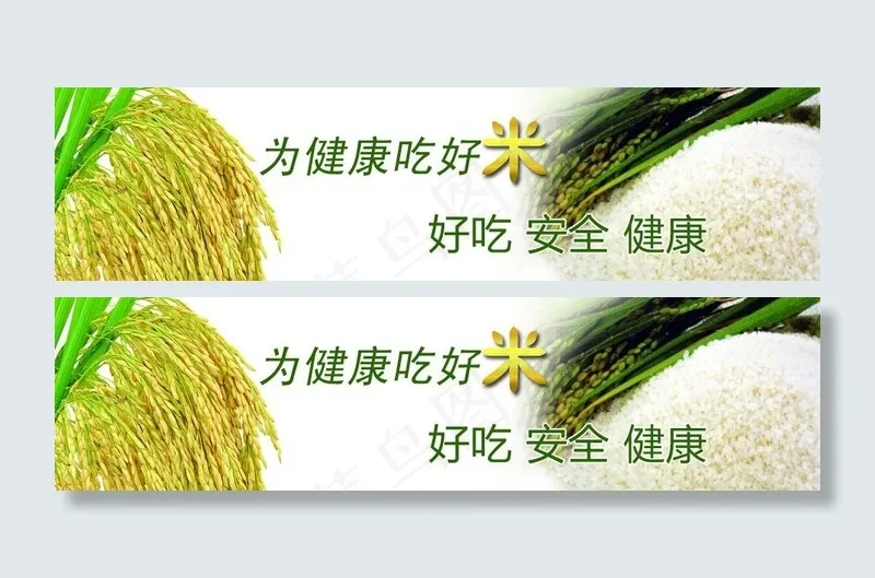米 banner 水稻图片psd模版下载