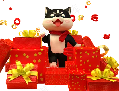 新春新年狗年卡通狗PNG素材