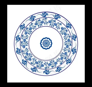 青花瓷盘花纹底纹