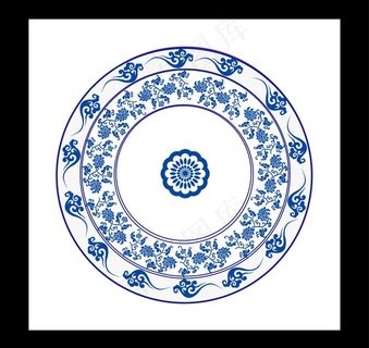 青花瓷盘花纹底纹 青花瓷盘花纹底纹
