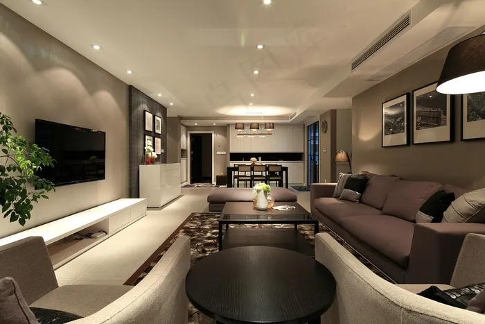 现代简约电视背景墙效果图