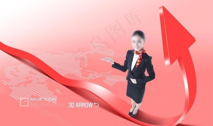 美女商务白领图片psd模版下载