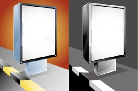 广告灯箱矢量素材广告牌模