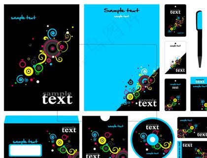 企业办公用品视觉识别系统 矢量图片